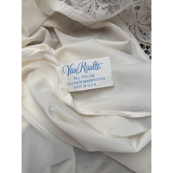 Vintage 60s Slip 1960s White Nylon Lace Dress Full Slip Pinup Retro Size Small - Picture 5 of 7